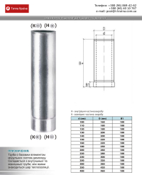 Сендвіч труба димохідна Ø150/220 нержавійка